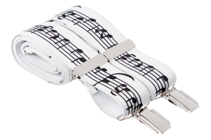 Outlet Non Pristine White Musical Note Trouser Braces